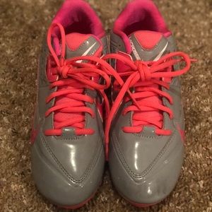 Pink and Gray Nike SpeedLAX Lacrosse Cleats 8.5